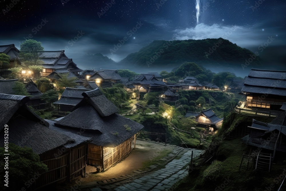 Japanese small village where I want to go one day. I am attracted by its atmosphere and culture. Spend a few days here. Generative AI Technology 