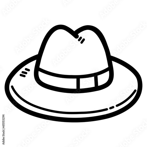 fedora hat line icon style