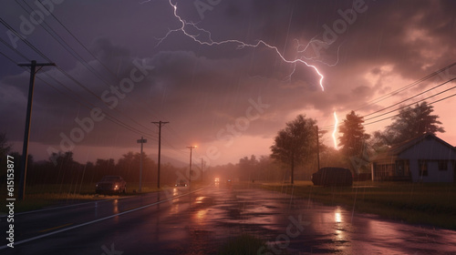 Capture the drama of a rainy day with lightning, as nature unleashes its power in a mesmerizing display of light and rain