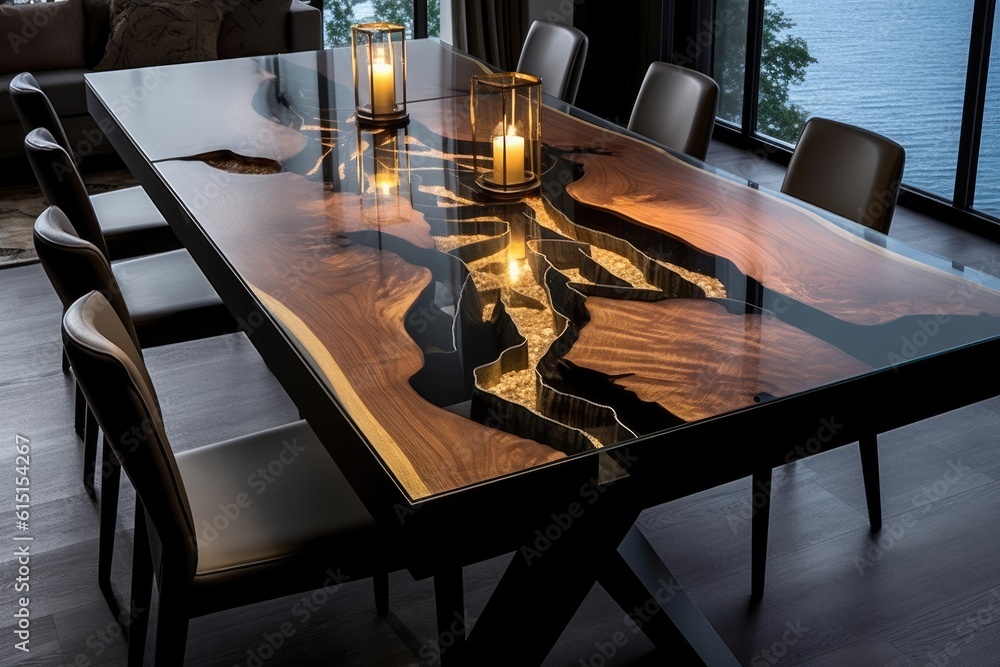 Epoxy resin table for perfect elegance in the dining room, which can be ...