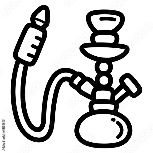hookah line icon style