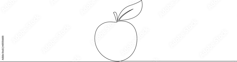 Apple continuous line drawing, Single line drawing of apple fruit. Minimalist style vector illustration. Apple continuous line drawing, Single line drawing of apple fruit. Minimalist style vector illustration.