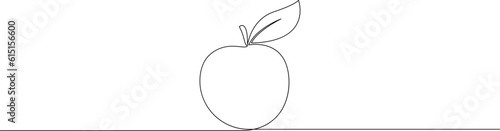 Apple continuous line drawing  Single line drawing of apple fruit. Minimalist style vector illustration.