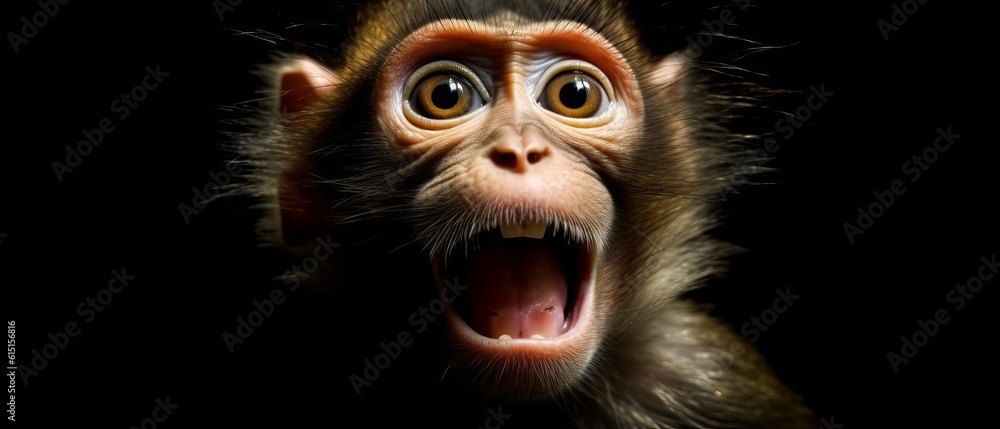 Surprised monkey. Generative AI Surprised monkey. Generative AI