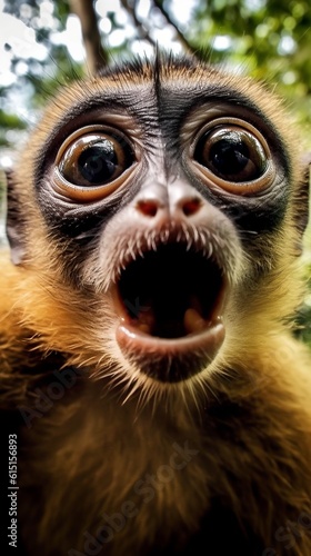 Surprised monkey. Generative AI © BraveSpirit
