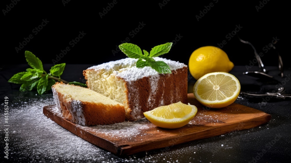 Lemon pie with lemons. Generative AI Lemon pie with lemons. Generative AI