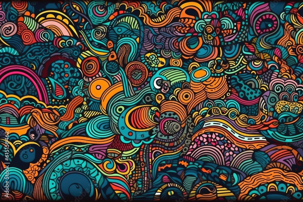 Colourful doodle pattern Colourful doodle pattern
