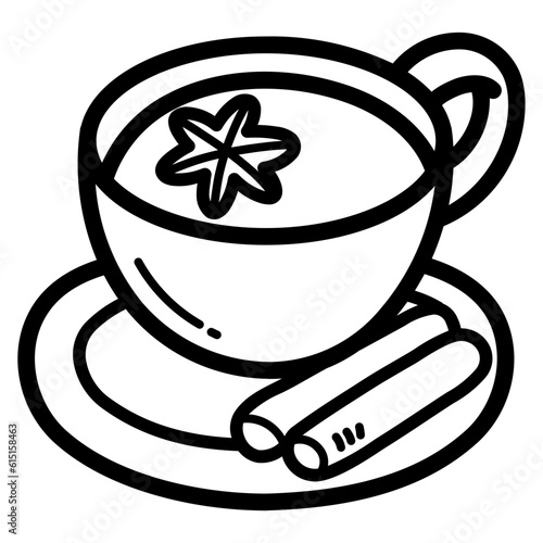 chai tea line icon style