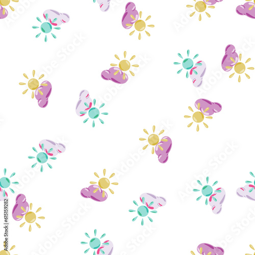Wallpaper Mural Sun seamless pattern in doodle style. Torontodigital.ca