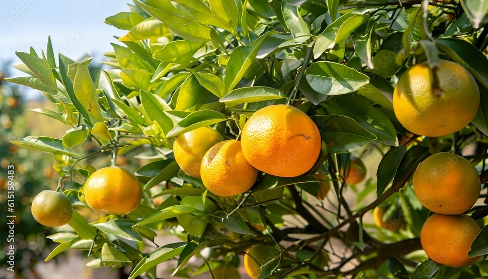 orange tree with fruits, Generative AI