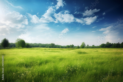 Generative AI. background view of the vast prairie © Yoshimura