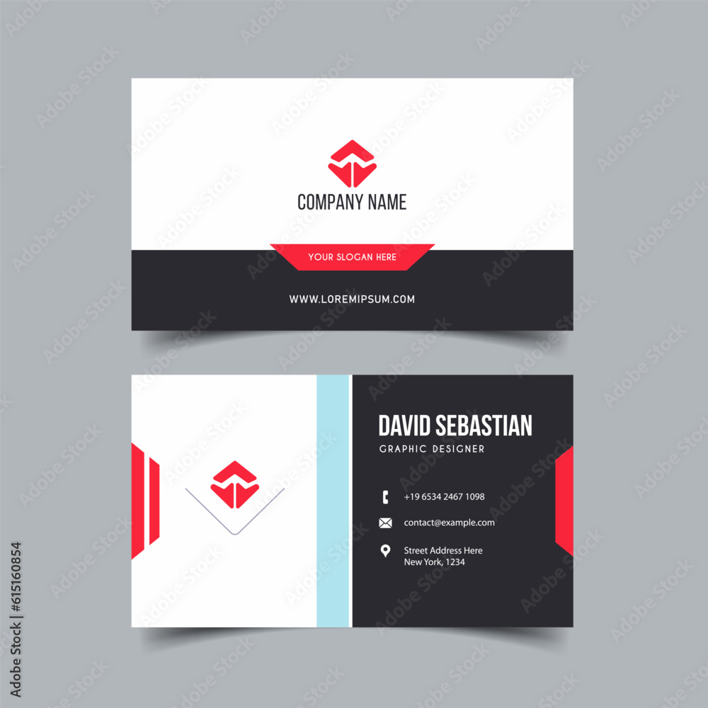 Black and Red Modern Creative Business Card and Name Card, Horizontal Simple Clean Template Vector Design Black and Red Modern Creative Business Card and Name Card, Horizontal Simple Clean Template Vector Design