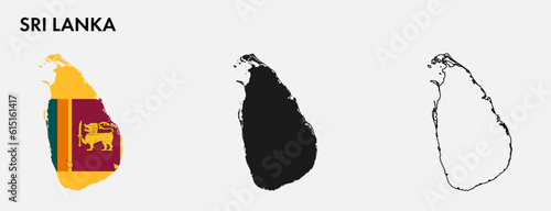Set of Sri Lanka map isolated on white background, vector illustration design