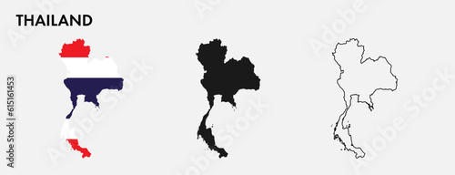 Set of Thailand map isolated on white background, vector illustration design