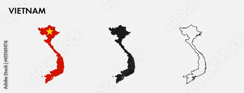 Set of Vietnam map isolated on white background, vector illustration design