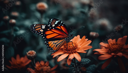 The fragile beauty of a monarch butterfly multi colored wings generated by AI