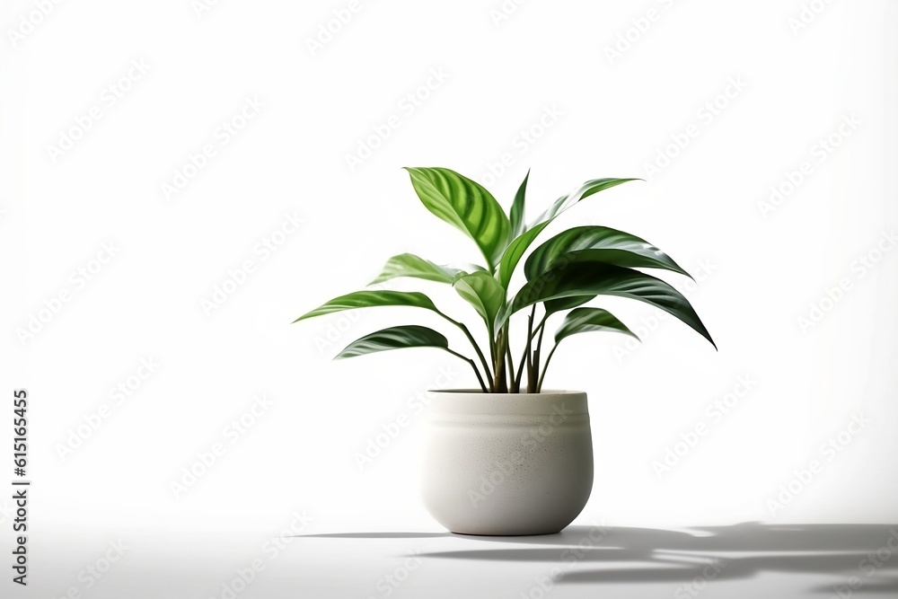 Isolated Potted Houseplant - Indoor Nature and Greenery Concept	