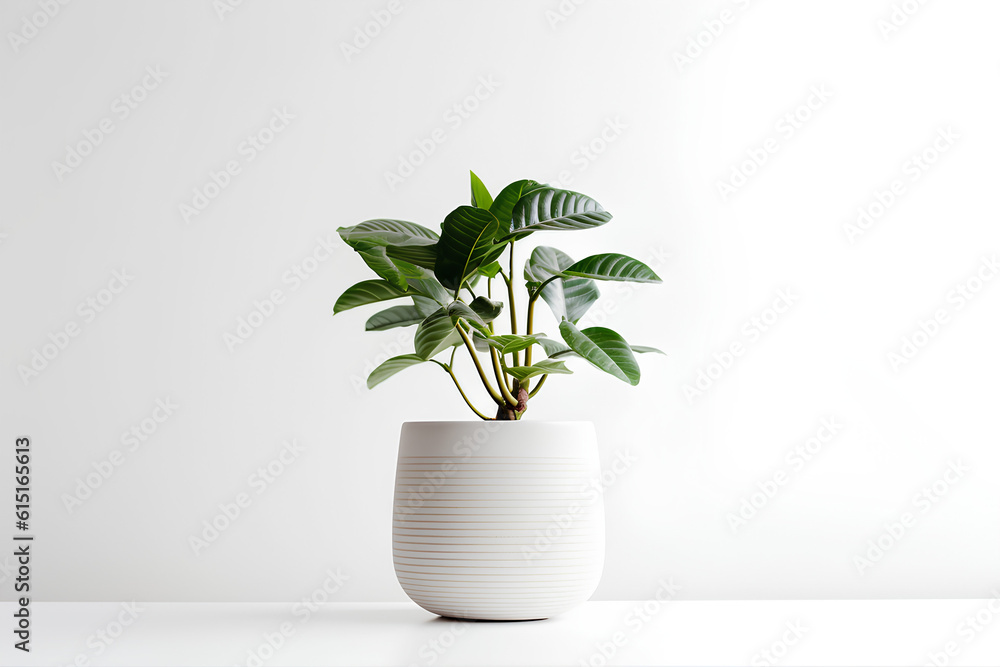 Isolated Potted Houseplant - Indoor Nature and Greenery Concept	