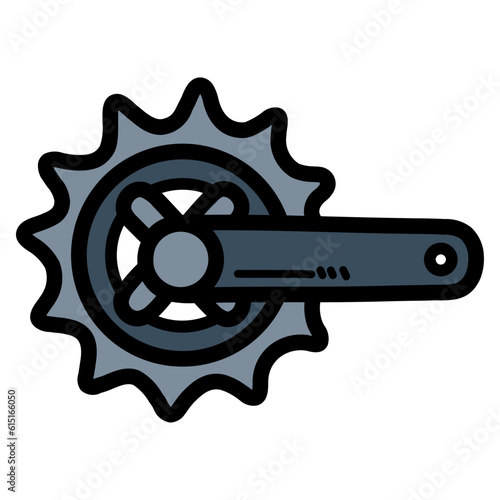crankset filled outline icon style