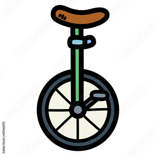 unicycle filled outline icon style