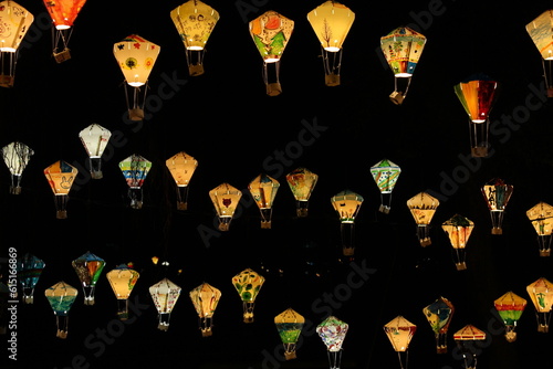 lantern decoration at night in the Tiehua Music Village of Taiwan,Taitung｜鐵花村 photo