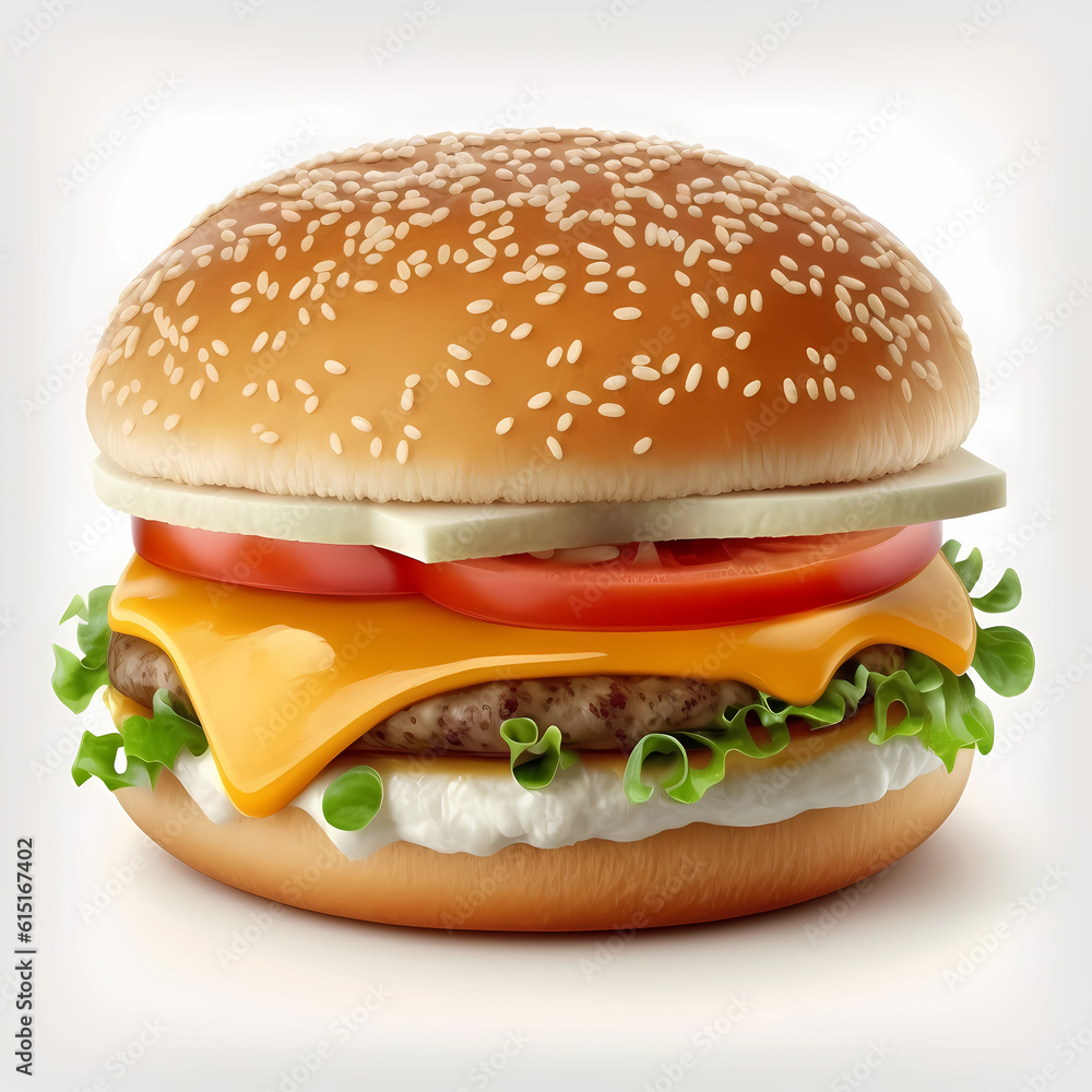 Cheeseburger illustration isolated on white background. Fast food backdrop Cheeseburger illustration isolated on white background. Fast food backdrop