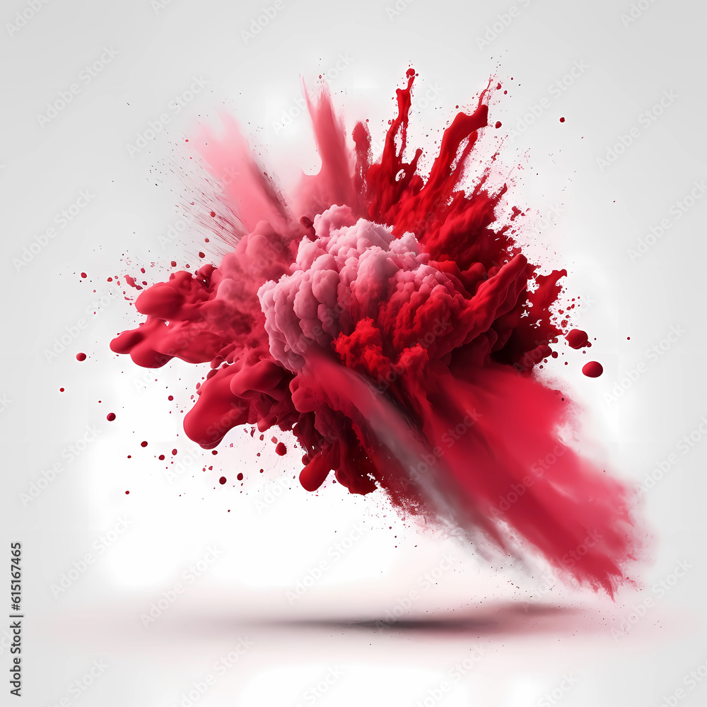 Red brush of splash paint for art design