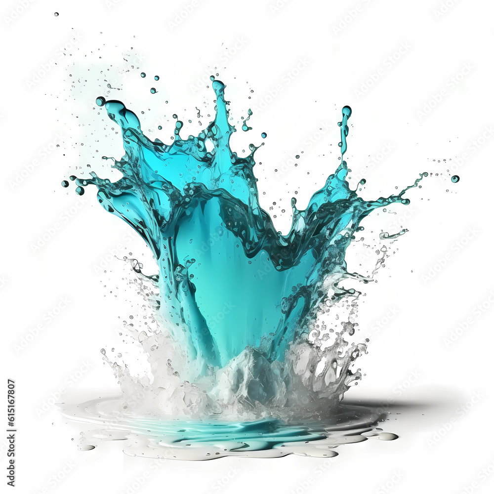 Water in motion brush isolated on white background