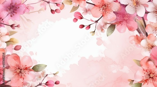 pink jasmine flower frame isolated on white background. generative AI © maretaarining