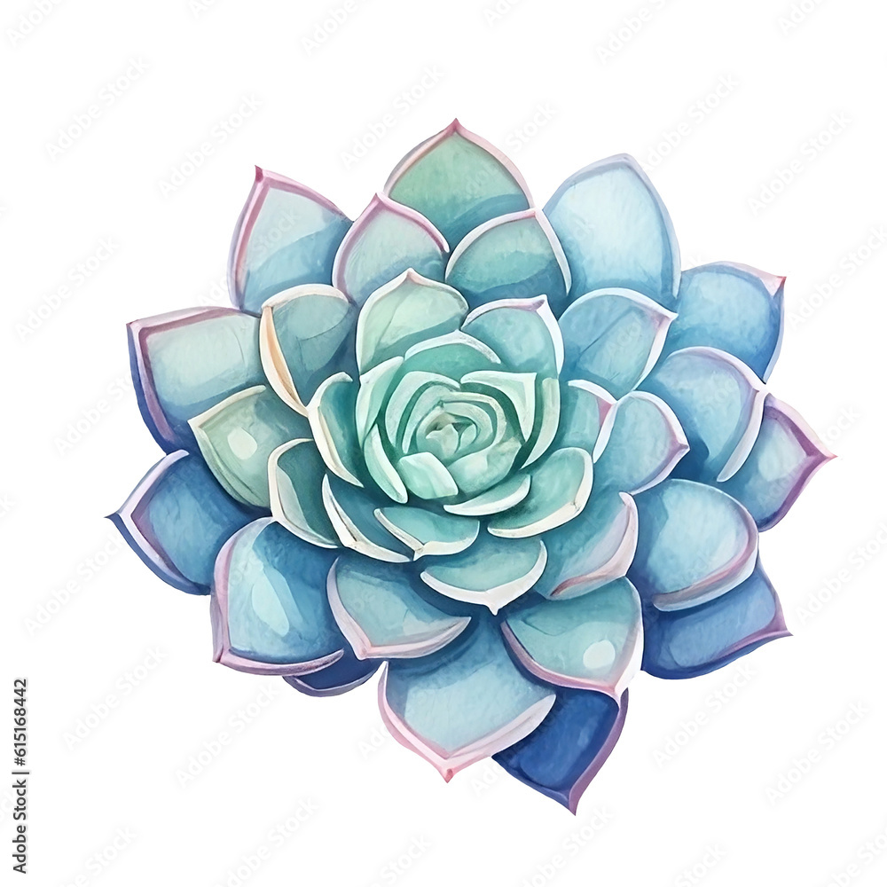 succulents and alovera watercolor clipart