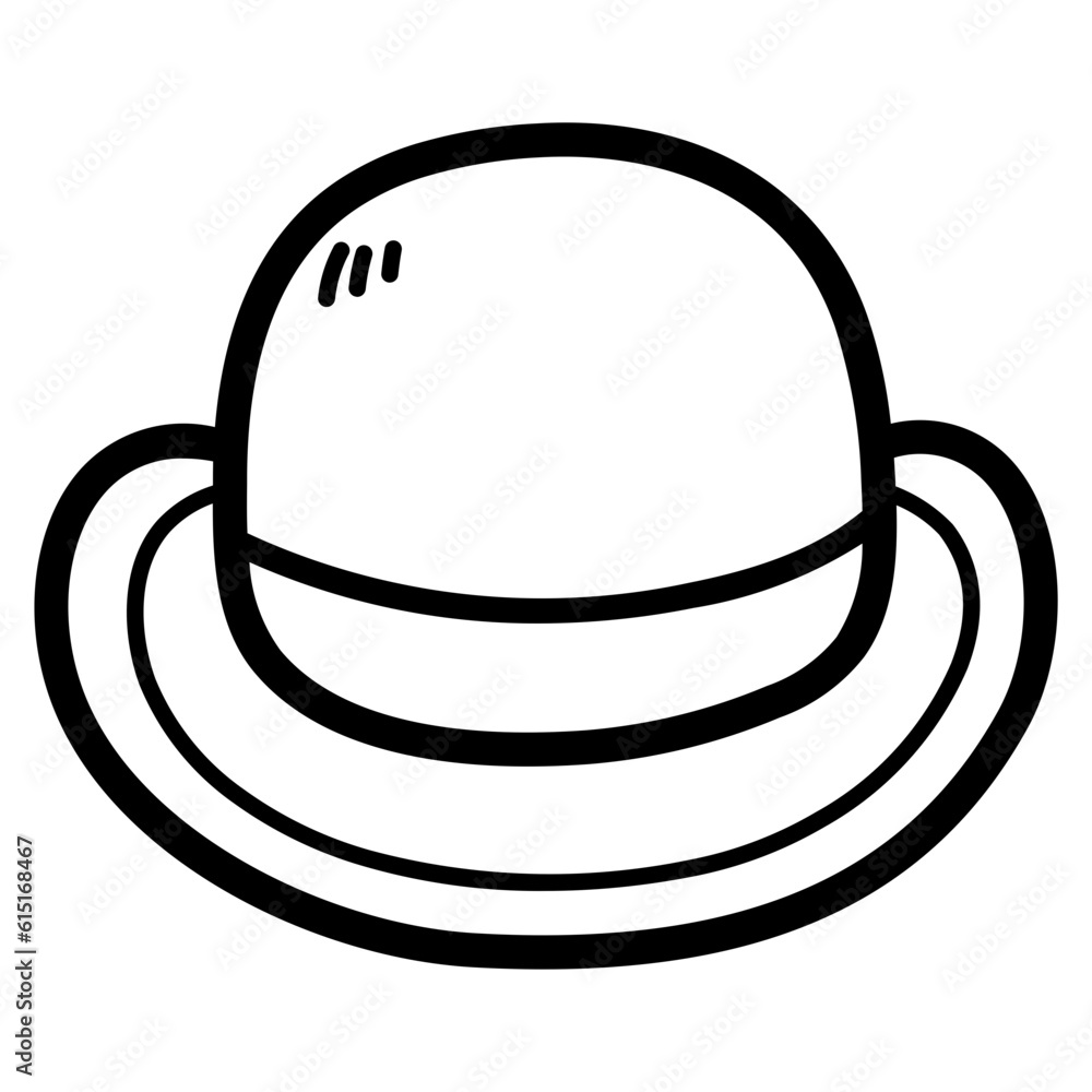bowler hat line icon style bowler hat line icon style