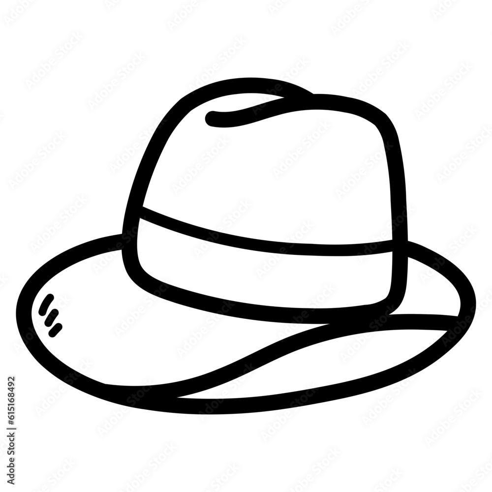 panama hat line icon style panama hat line icon style