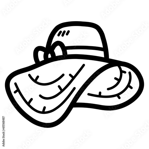 cartwheel hat line icon style