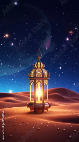 Crescent Moon Serenade: Minimalistic Stock Photo Illustration for Eid Mubarak Celebration