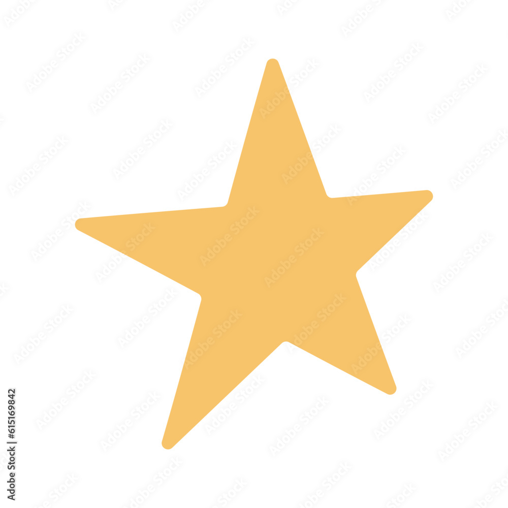 Fototapeta premium Star hand drawn illustration. Flat style design, isolated vector. Kids print element, astronomy, astrology, celestial body, space, cosmos