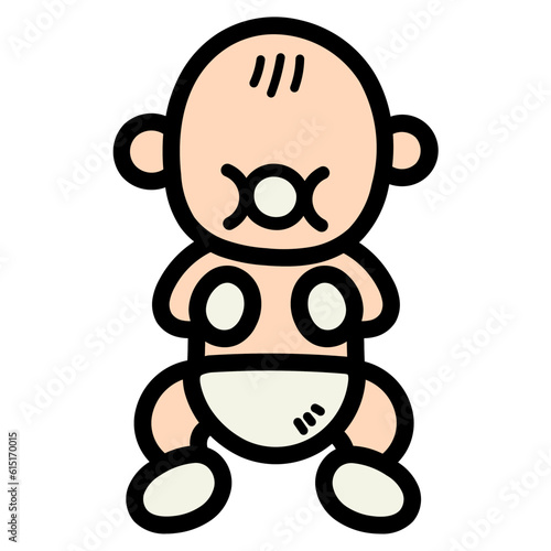 baby filled outline icon style