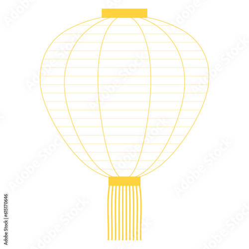 Traditional Chinese hanging lantern illustration. Modern minimal line art style design, isolated vector. Asian holiday Mid Autumn Festival, New Year print element
