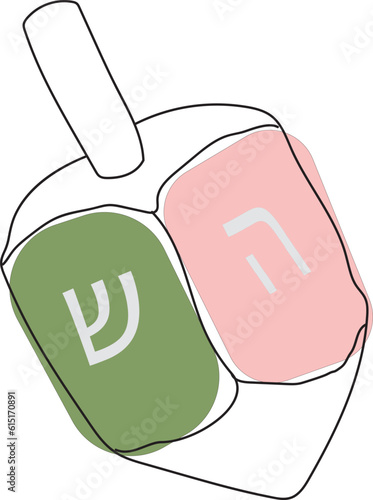 Jewish holiday of Hanukkah. doodle Hanukkah. Savivon, Dreidel. Vector illustration on isolated background. photo