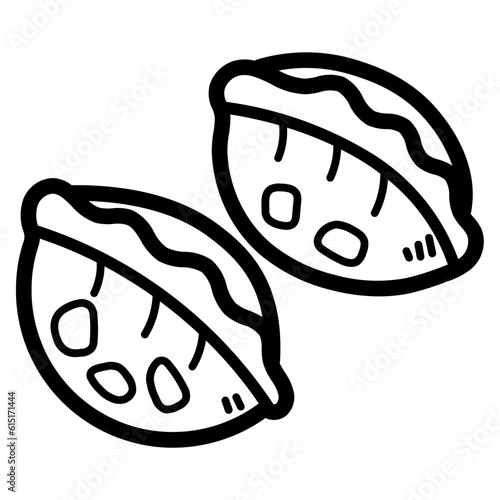 teochew dumpling line icon style