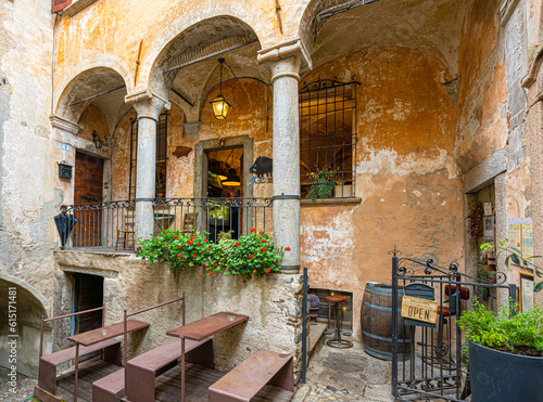 Romantic restaurant in the old town of Cannobio - Lago Maggiore, Verbania, Piemont, Italy