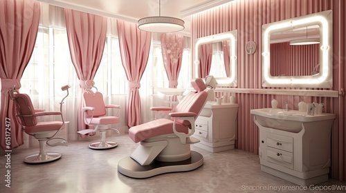 beautiful luxury fabulous salon interior, Generative Ai © QuietWord