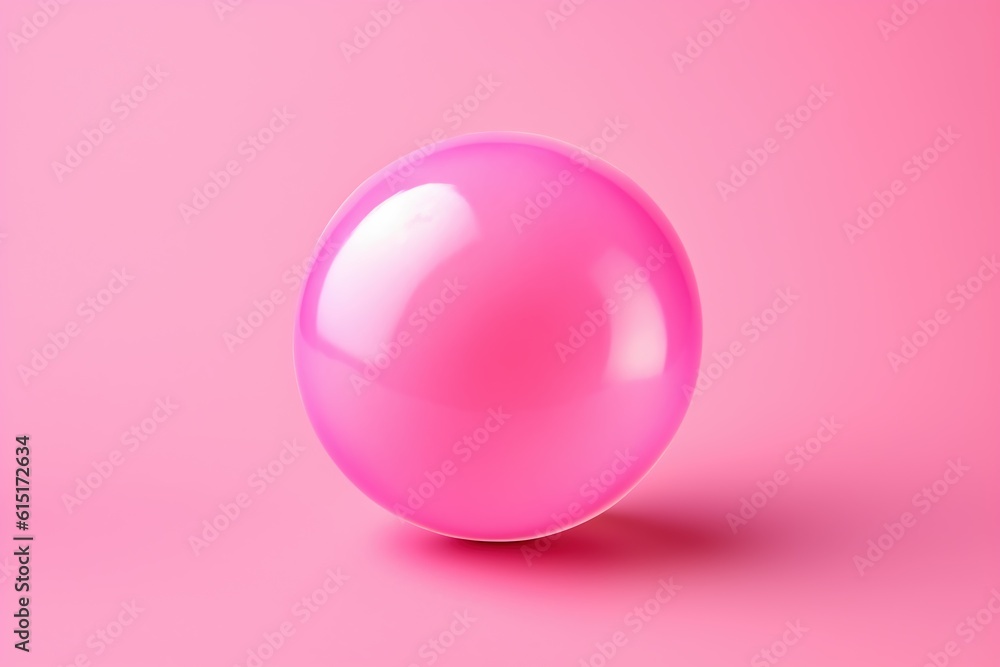 Pink bubble isolated on pastel background, ai generated Pink bubble isolated on pastel background, ai generated