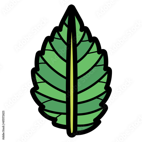 elm leaf filled outline icon style