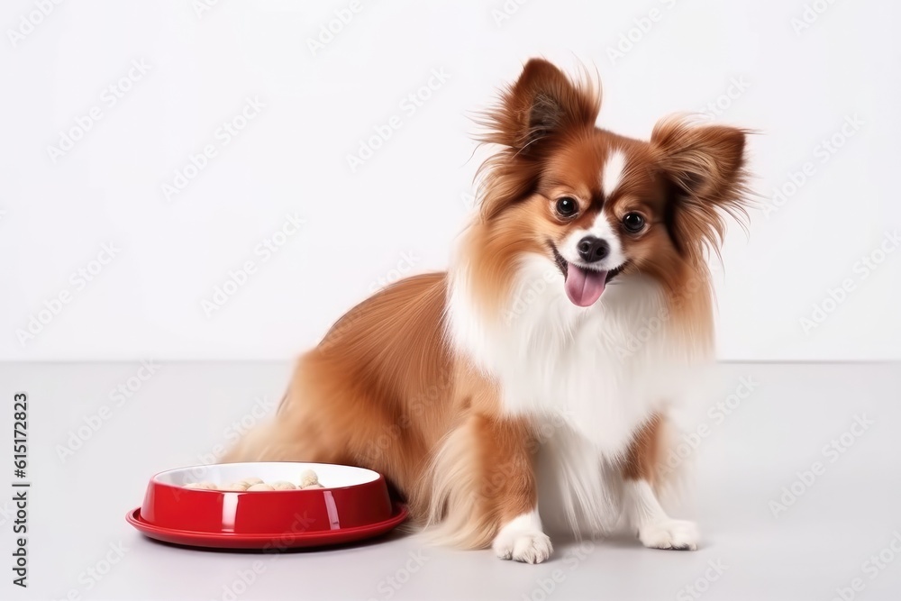 Dog and dog food studio shot Dog and dog food studio shot