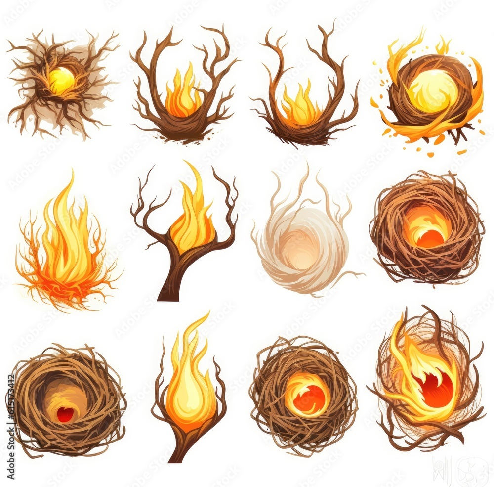Vibrant Mageweave: Fire and Wood Icons on Spiritual Landscape | AI Generated Vibrant Mageweave: Fire and Wood Icons on Spiritual Landscape | AI Generated
