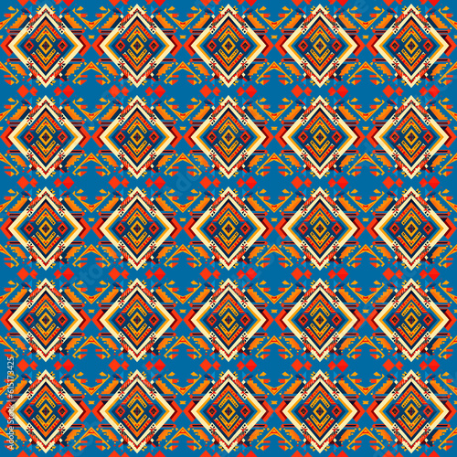 Geometric ethnic pattern traditional Design for background. Generative AI 