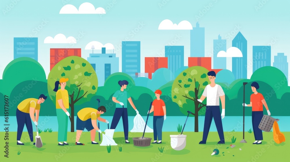 Volunteer activity concept stock illustration Volunteer activity concept stock illustration