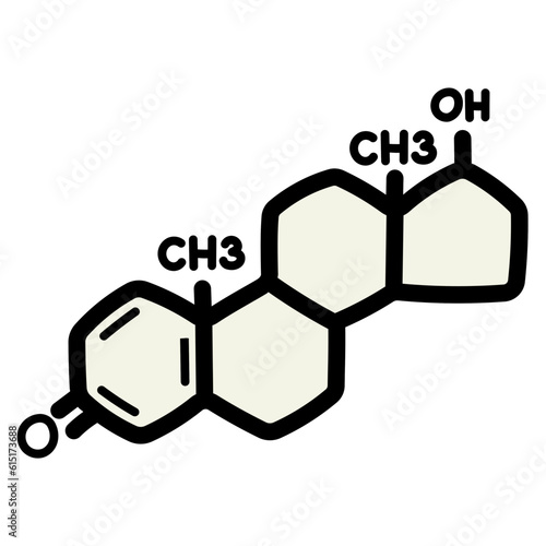 hormone filled outline icon style