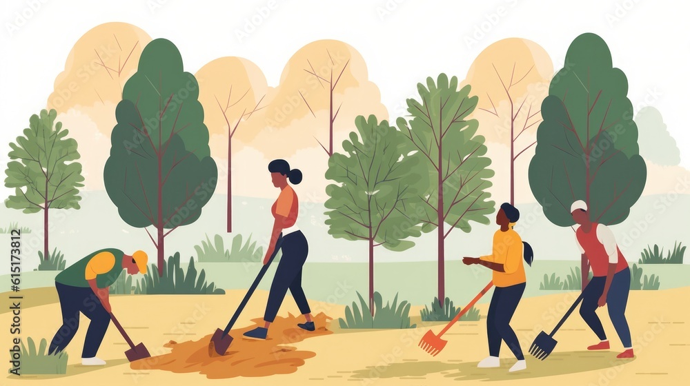 Obraz premium Volunteer activity concept stock illustration