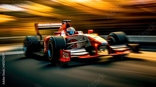 Race car racing on speed track © Sasint